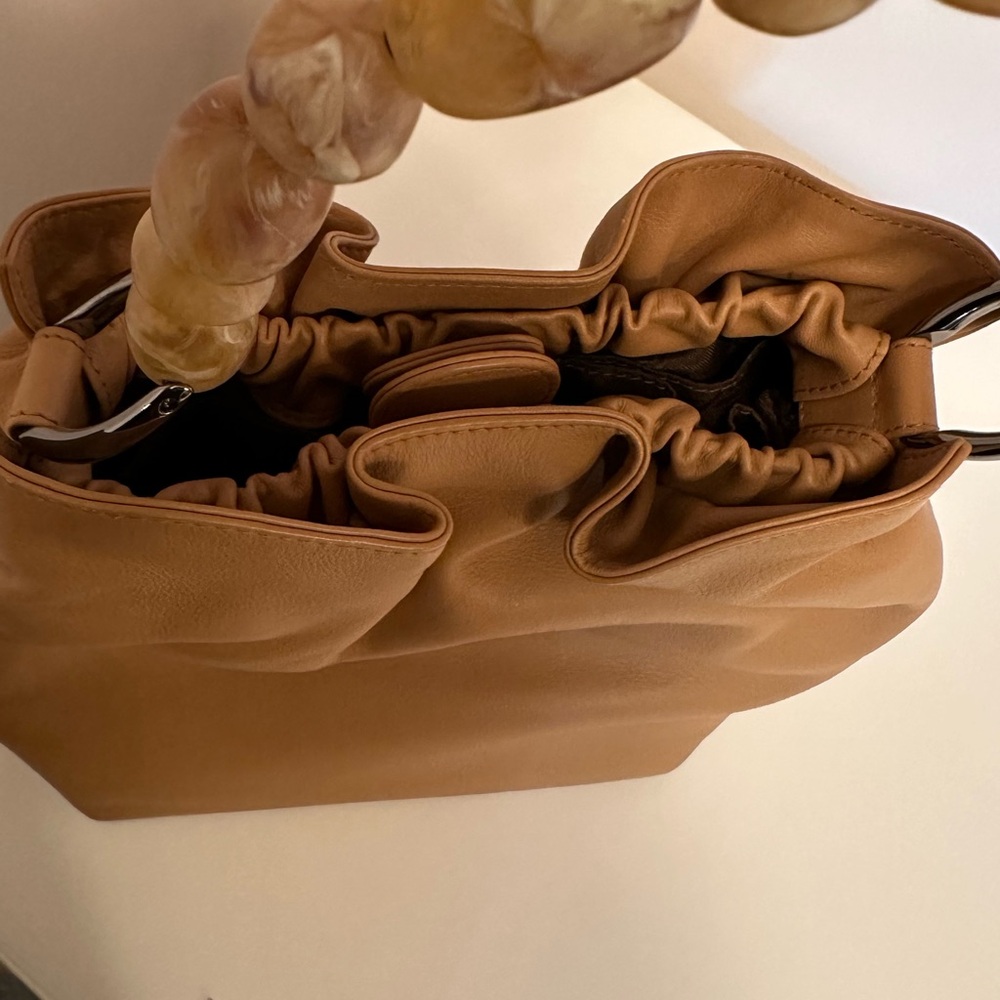 SALE! Dior Leather Bag with Beaded Handle. GREAT condition. RARE, AUTHENTIC. - Picture 4 of 16